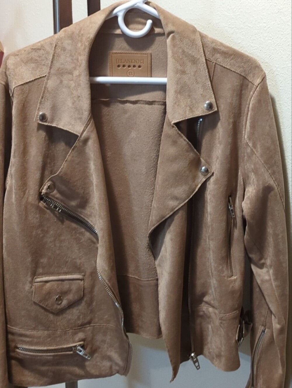 Blank NYC Suede Jacket in Taupe
